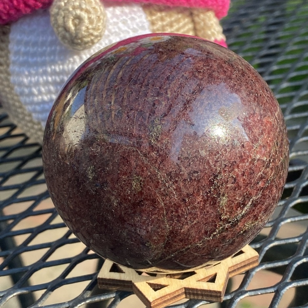 Red Garnet Sphere - Picture 2 of 9